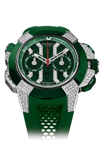 Jacob & Co EC412.20.AA.UB.ABRUA Epic X Chrono Titanium Ceramic Pave Diamonds Green replica watch